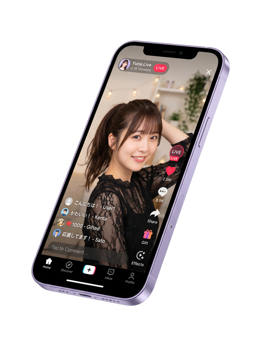TikTok LIVE 配信画面