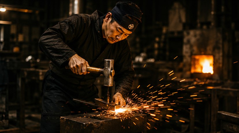 刀鍛冶の作業の様子